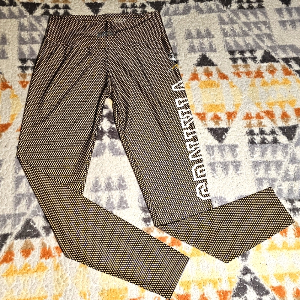 Minnesota Vikings Zubaz NFL Apparel Leggin Pants Purple with Yellow Polka Dot XL